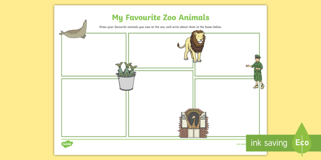 My Favourite Animal Writing Frame: Zoo (teacher made)