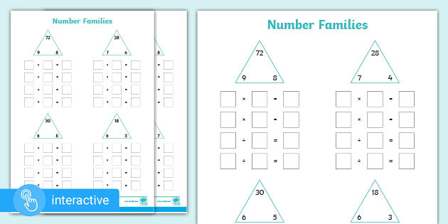 interactive pdf multiplication and division fact families