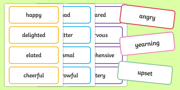 synonyms picture cards