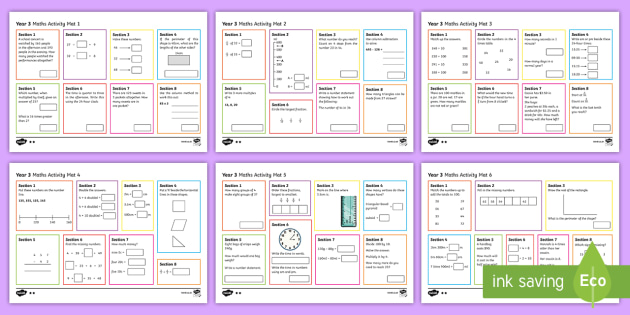 Year 3 Differentiated Maths Mats (teacher made)