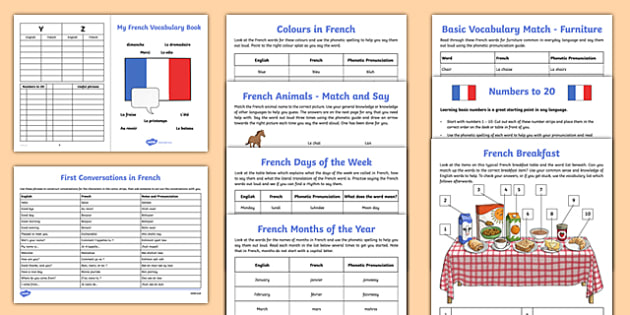 french for beginners learn french worksheet pack