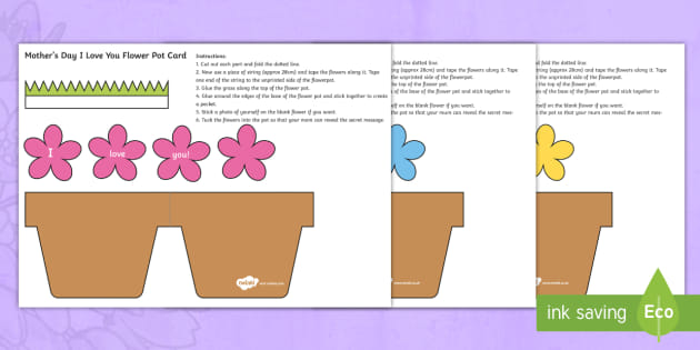 flower pot mothers day card
