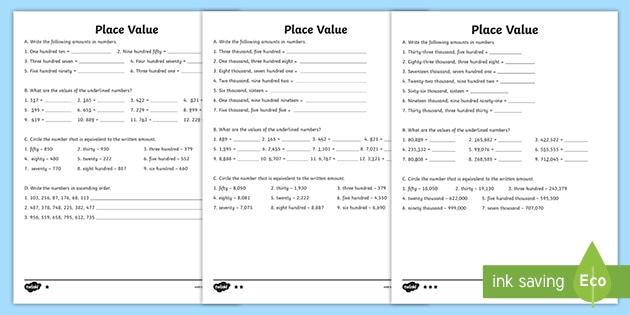 Place Value Differentiated Activities (teacher made)