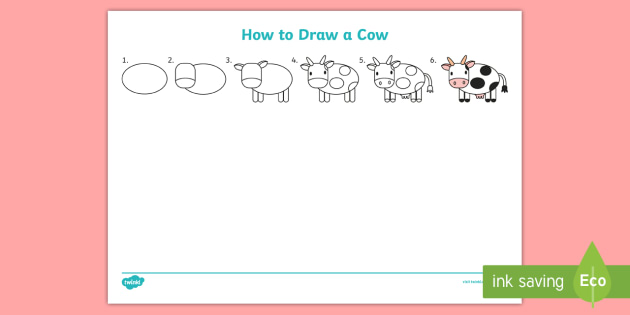 How To Draw A Cow Worksheet Teacher Made