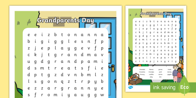 Grandparents Day Word Search Australia Curriculum Resource