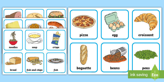 Catering Clipart Pictures - Food Word and Picture Cards