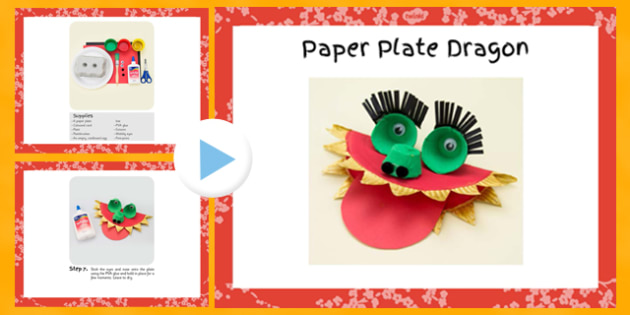 paper plate dragon