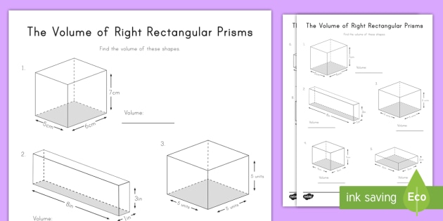 Volume of Prisms Activity | Right Rectangular Prisms