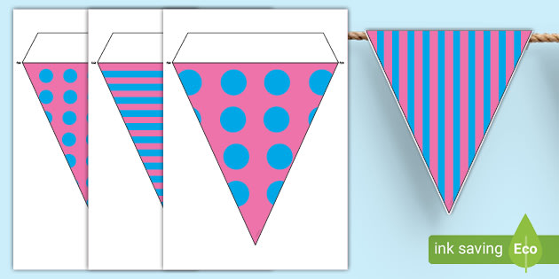 FREE! - Pink and Blue Bunting - Display Resource - Twinkl