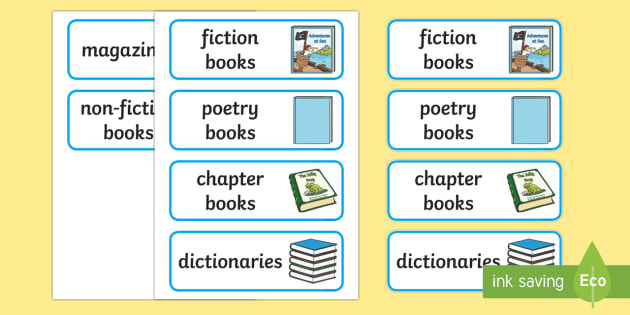 Reading Area Word Cards (teacher made)