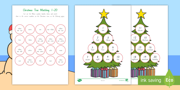 Christmas Tree 1 20 Matching Activity Te Reo Maori
