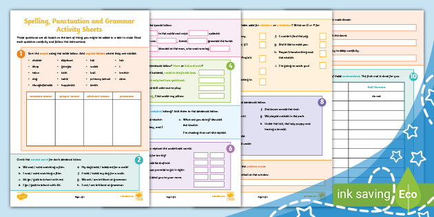 Spelling, Punctuation and Grammar Activity Set 3 (Ages 7 - 11)