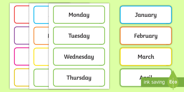 Preschool Months Of The Year Chart