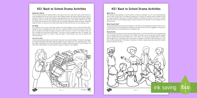 Ks1 Back To School Drama Teaching Ideas Twinkl