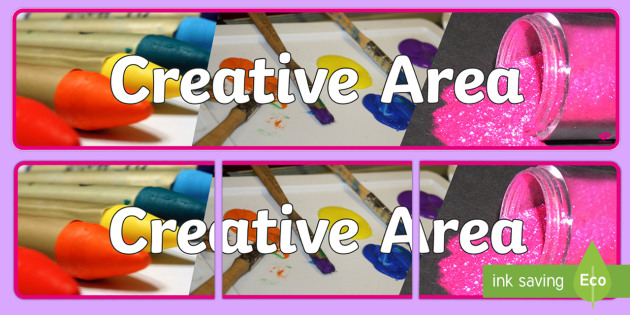 Cursive Creative Area Photo Display Banner Teacher Made