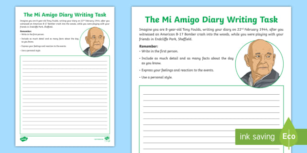 free the mi amigo diary writing worksheet teacher made