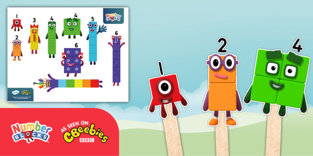 FREE Numberblocks: 1-10 Stick Puppets (teacher made)