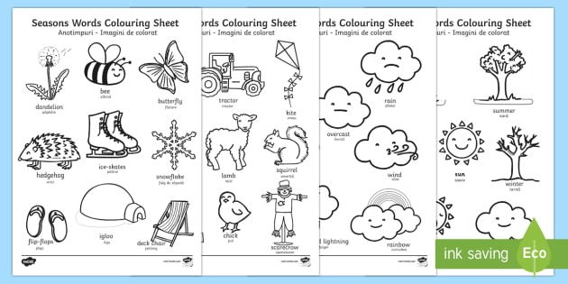 english words coloring pages