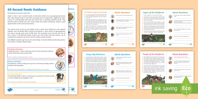 LKS2 60-Second Reads: Rainforests Activity Pack