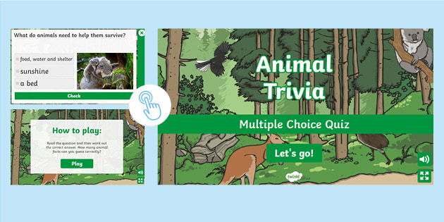 Interactive Multiple Choice Animal Trivia Quiz - Twinkl