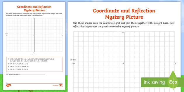 Summer Coordinate And Reflection Mystery Picture Worksheet