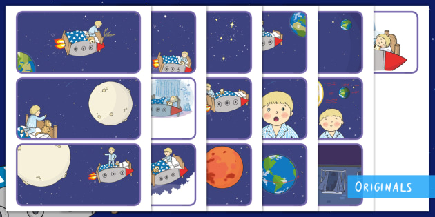Back to Earth with a Bump Story Sequencing Cards
