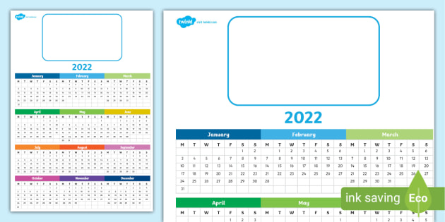 Editable 2022 One Page Calendar Display Calendar