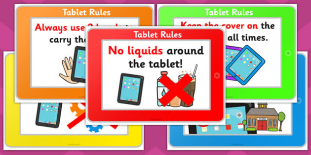 Using Tablets Safely Display Posters - Tablets, Safely, Display