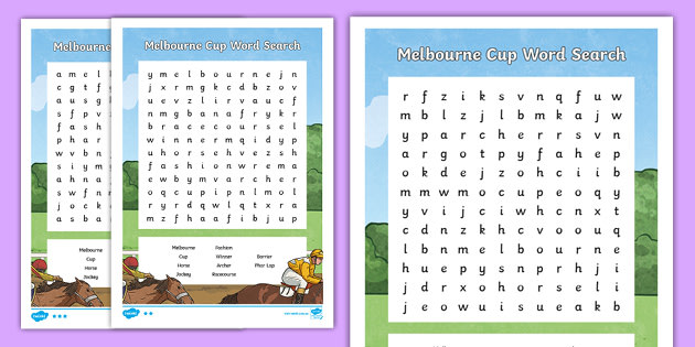 Crash Course Podcast Melbourne Cup Differentiated Word Search