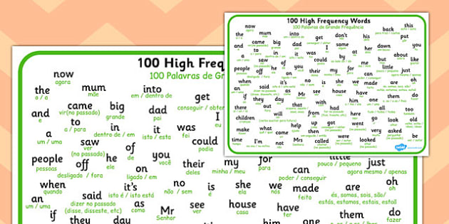 First 100 Words In Portuguese