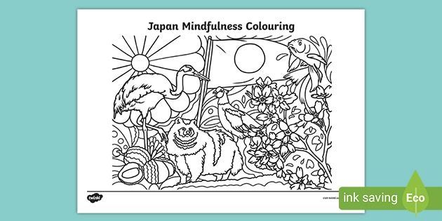 japan mindfulness colouring page teacher made
