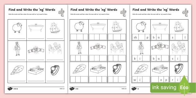 find and write ng worksheets primary resources