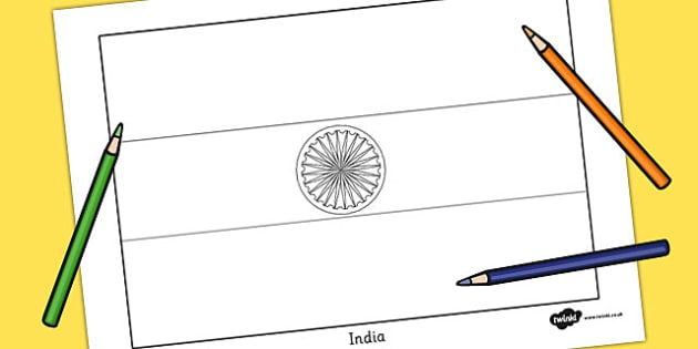 India Flag Colouring Sheet (teacher made)