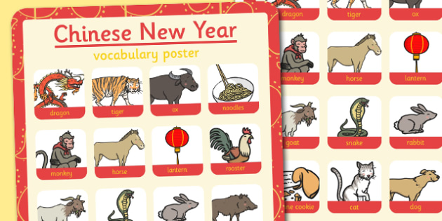 Chinese New Year Themed Vocabulary Poster - chinese new year