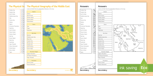 Physical Geography of the Middle East Activity Pack