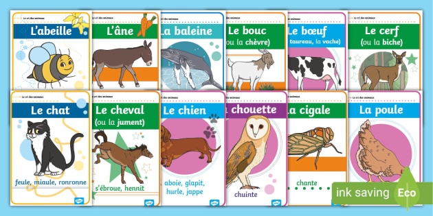 Le cri des animaux - posters (teacher made) - Twinkl