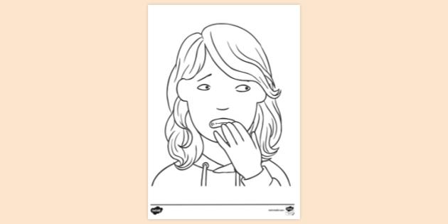 FREE! - Nervous Girl Colouring | Colouring Sheet