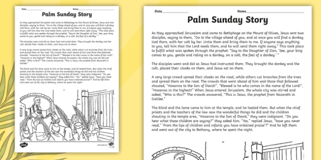 What Is The Story About Palm Sunday