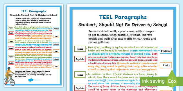 Teel Paragraph Example A4 Display Poster Persuasive Texts