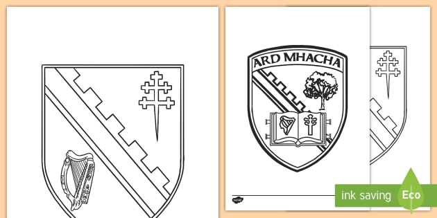 Armagh County Crest and Coat of Arms Colouring Pages