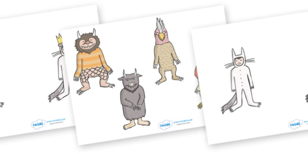 free stick puppets to support teaching on where the wild things are