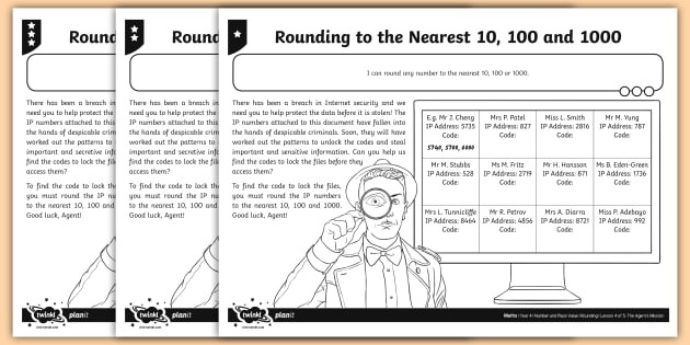 rounding to the nearest 10 100 and 1000 differentiated worksheet