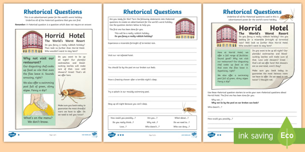 Rhetorical Questions Ks2 Differentiated Worksheet Resource