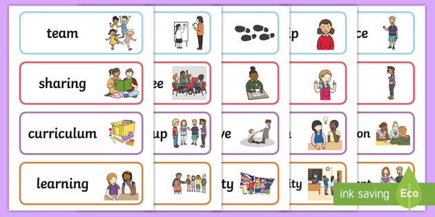 Pupil Voice Display Word Cards (teacher made)