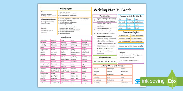 Writing help for third graders