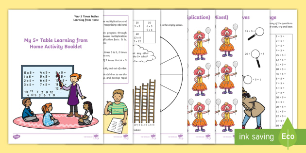 5x Table Learning From Home Activity Booklet teacher Made 
