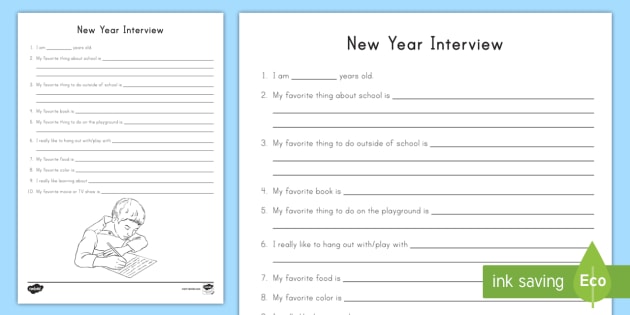 New Year Interview Activity
