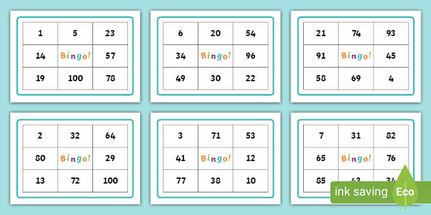Jogo de Bingo de 1-100 (teacher made) - Twinkl