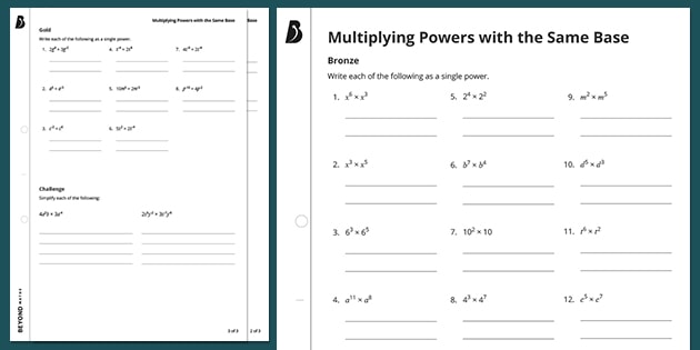 multiplying powers with the same base ks3 maths beyond