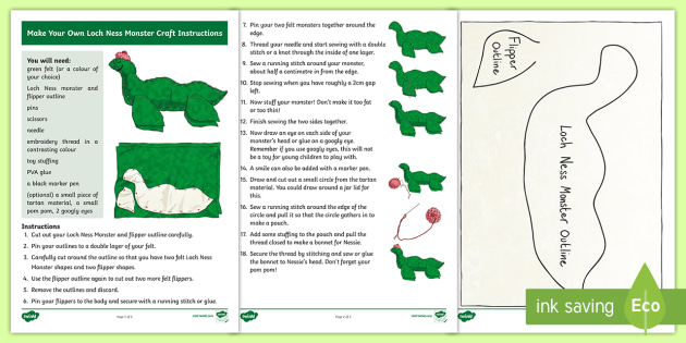 Make Your Own Loch Ness Monster Craft Instructions